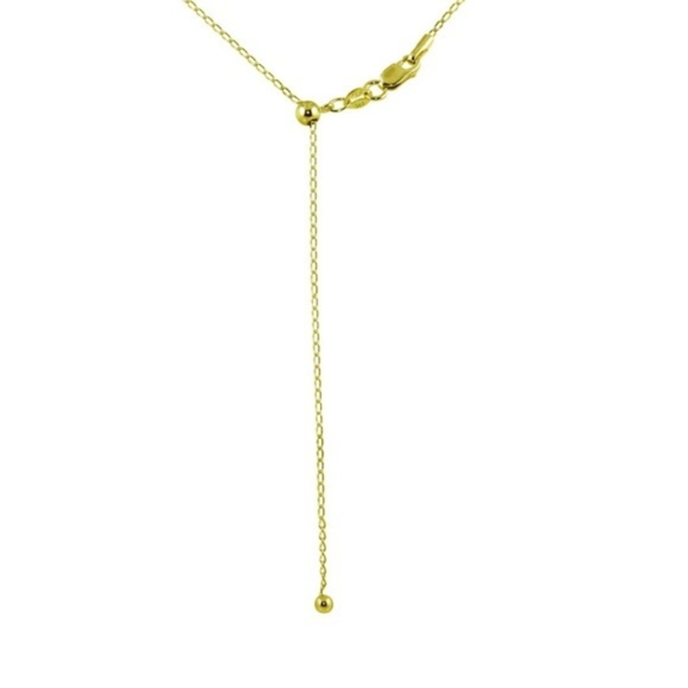 Silver 925 Gold Plated Adjustable Link Slider Chain with Hanging Bead